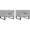 vidaXL Tables basses 2 pcs sonoma gris 50x50x40 cm bois d'ingénierie
