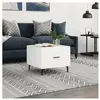 vidaXL Table basse blanc brillant 50x50x40 cm bois d'ingénierie