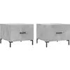 vidaXL Tables basses 2 pcs gris béton 50x50x40 cm bois d'ingénierie