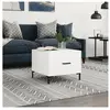 vidaXL Table basse blanc brillant 50x50x40 cm bois d'ingénierie