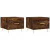 vidaXL Tables basses 2 pcs chêne fumé 50x50x40 cm bois d'ingénierie