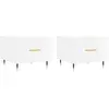 vidaXL Tables basses 2 pcs blanc brillant 50x50x40cm bois d'ingénierie