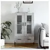 vidaXL Buffet haut gris béton 69,5x31x115 cm bois d'ingénierie