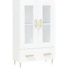 vidaXL Buffet haut blanc 69,5x31x115 cm bois d'ingénierie