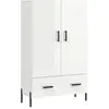 vidaXL Buffet haut blanc brillant 69,5x31x115 cm bois d'ingénierie