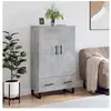 vidaXL Buffet haut gris béton 69,5x31x115 cm bois d'ingénierie