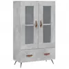 vidaXL Buffet haut gris béton 69,5x31x115 cm bois d'ingénierie