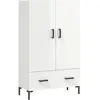 vidaXL Buffet haut blanc brillant 69,5x31x115 cm bois d'ingénierie