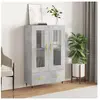 vidaXL Buffet haut gris béton 69,5x31x115 cm bois d'ingénierie