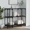 vidaXL Table console noir 102x35x90 cm bois d'ingénierie