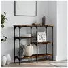 vidaXL Table console chêne fumé 80x29x75 cm bois d'ingénierie