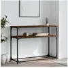 vidaXL Table console chêne fumé 100x35,5x75 cm bois d'ingénierie