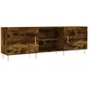 vidaXL Vidaxl Meuble Tv Chêne Fumé 150x30x50 Cm Bois D'ingénierie