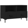 vidaXL Meuble TV Noir 80x36x50 cm Bois d'ingénierie