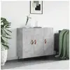 vidaXL Buffet gris béton 90x34x80 cm bois d'ingénierie