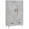 vidaXL Buffet haut gris béton 69,5x31x115 cm bois d'ingénierie