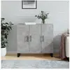vidaXL Buffet gris béton 90x34x80 cm bois d'ingénierie