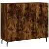 vidaXL Buffet chêne fumé 90x34x80 cm bois d'ingénierie