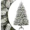 vidaXL Sapin de Noël artificiel à charnières avec neige floquée 180 cm
