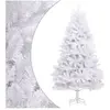 vidaXL Sapin de Noël artificiel à charnières avec support blanc 210 cm