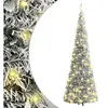 vidaXL Sapin de Noël artificiel escamotable avec neige floquée 100 LED