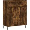 vidaXL Buffet haut Chêne fumé 69,5x34x180 cm Bois d'ingénierie