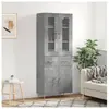 vidaXL Buffet haut Gris béton 69,5x34x180 cm Bois d'ingénierie