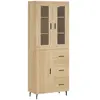 vidaXL Buffet haut Chêne sonoma 69,5x34x180 cm Bois d'ingénierie