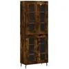 vidaXL Buffet haut Chêne fumé 69,5x34x180 cm Bois d'ingénierie