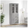 vidaXL Buffet haut Sonoma gris 69,5x34x180 cm Bois d'ingénierie