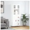 vidaXL Buffet haut Blanc 69,5x34x180 cm Bois d'ingénierie
