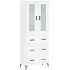 vidaXL Buffet haut Blanc 69,5x34x180 cm Bois d'ingénierie