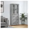 vidaXL Buffet haut Gris béton 69,5x34x180 cm Bois d'ingénierie