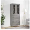 vidaXL Buffet haut Sonoma gris 69,5x34x180 cm Bois d'ingénierie