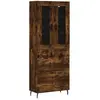 vidaXL Buffet haut Chêne fumé 69,5x34x180 cm Bois d'ingénierie