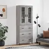 vidaXL Buffet haut Sonoma gris 69,5x34x180 cm Bois d'ingénierie