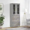 vidaXL Buffet haut Sonoma gris 69,5x34x180 cm Bois d'ingénierie
