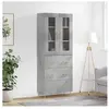 vidaXL Buffet haut Gris béton 69,5x34x180 cm Bois d'ingénierie