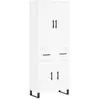 vidaXL Buffet haut Blanc 69,5x34x180 cm Bois d'ingénierie