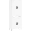 vidaXL Buffet haut Blanc 69,5x34x180 cm Bois d'ingénierie