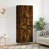 vidaXL Buffet haut Chêne fumé 69,5x34x180 cm Bois d'ingénierie