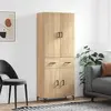 vidaXL Buffet haut Chêne sonoma 69,5x34x180 cm Bois d'ingénierie