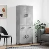 vidaXL Buffet haut Gris béton 69,5x34x180 cm Bois d'ingénierie