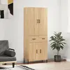 vidaXL Buffet haut Chêne sonoma 69,5x34x180 cm Bois d'ingénierie