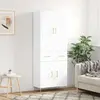 vidaXL Buffet haut Blanc 69,5x34x180 cm Bois d'ingénierie