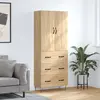 vidaXL Buffet haut Chêne sonoma 69,5x34x180 cm Bois d'ingénierie