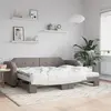 vidaXL Lit de jour avec gigogne et matelas taupe 100x200 cm tissu