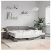 Lit de jour avec gigogne et matelas taupe 80x200 cm tissu Vidaxl Taupe