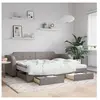 vidaXL Lit de jour avec gigogne et tiroirs taupe 100x200 cm tissu