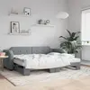 vidaXL Lit de jour avec lit gigogne gris clair 90x200 cm tissu